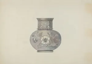 Bradleigh Beulah Prints: Pewter Spoon Holder, c. 1937. Creator: Beulah Bradleigh