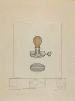 Stamp Seal Prints: Pewter Stamp, c. 1937. Creator: Henry Meyers