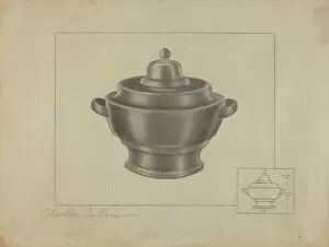 Kitchenware Gallery: Pewter Sugar Bowl, 1935 / 1942. Creator: Charles Cullen