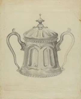 Pewter Prints: Pewter Sugar Bowl, 1935/1942. Creator: Samuel O. Klein