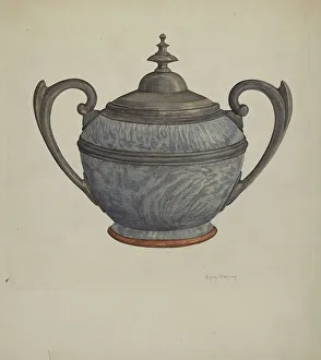 Pewter Sugar Bowl, c. 1937. Creator: Helen Bronson