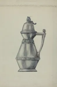 Harry Mann Waddell Prints: Pewter Syrup Jug, c. 1937. Creator: Harry Mann Waddell