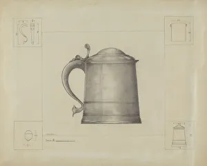 Pewter Prints: Pewter Tankard, c. 1936. Creator: Henry Meyers