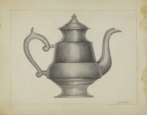 Joubert Karl Prints: Pewter Teapot, 1935/1942. Creator: Karl Joubert