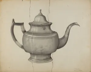 Samuel O Prints: Pewter Teapot, 1935 / 1942. Creator: Samuel O. Klein