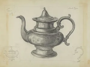 Pewter Teapot, 1936. Creator: Janet Riza