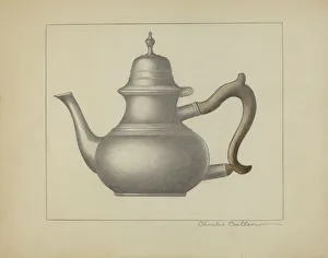 Pewter Collection: Pewter Teapot, c. 1936. Creator: Charles Cullen