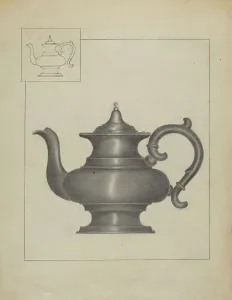 Pewter Teapot, c. 1936. Creator: Janet Riza
