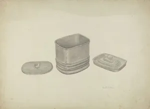 Ardella Watkins Prints: Pewter Tobacco Jar, c. 1941. Creator: Ardella Watkins