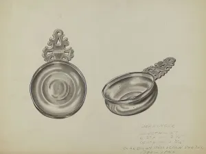 Artists Notes Prints: Pewter Toy Porringer, c. 1936. Creator: Fred Peterson