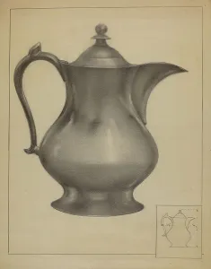 Water Pitcher Prints: Pewter Water Pitcher, 1936. Creator: Arsen Maralian
