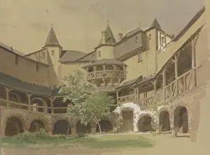 Courtyard Prints: Pfalzgrafenstein Castle near Kaub, 1849. Creator: Carl Theodor Reiffenstein