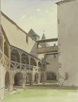 Courtyard Prints: Pfalzgrafenstein Castle near Kaub, 1849. Creator: Carl Theodor Reiffenstein