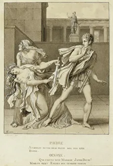 Phaedre, Having Declared Her Passion, Attempts to Kill Herself with the Sword of Hippolytus, c1801. Creator: Girodet de Roucy-Trioson
