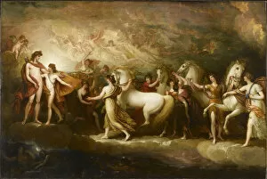 Metamorphoses Gallery: Phaeton asking Apollo to drive the Sun chariot, 1804. Creator: West, Benjamin (1738-1820)