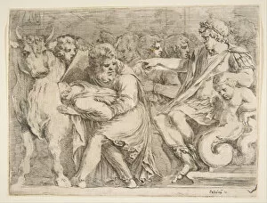 Torture Gallery: Phalaris Having Perillus Thrown into the Bronze Bull, 17th century