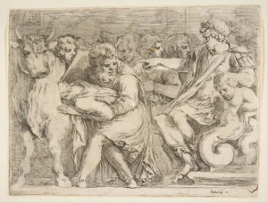 Tyrant Prints: Phalaris Having Perillus Thrown into the Bronze Bull, 17th century