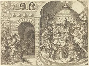 Pierre Woeiriot Prints: Pharaoh and the Plague of Frogs. Creator: Pierre Woeiriot