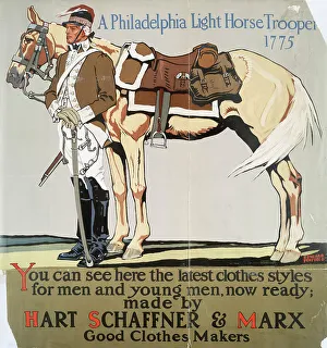 Posters Prints: A Philadelphia light horse trooper, 1775, c1890 - 1907. Creator: Edward Penfield