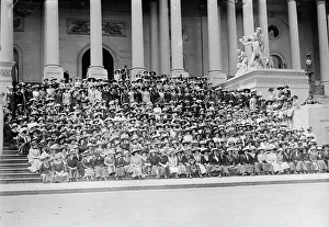 Philadelphia Prints: Philadelphia Teachers on Capitol Steps, Washington, D.C. 1911. Creator: Bain News Service