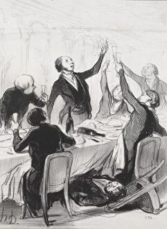 Honoredaumier French Gallery: The Philanthropists of the Day, plate 8: A 43d Toast...to the Temperance Society, 1844