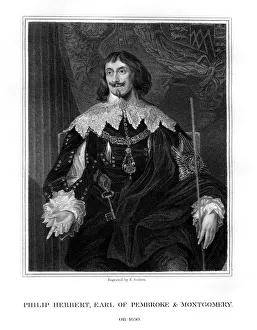 Philip Herbert, 4th Earl of Pembroke, courtier and politician, (1828).Artist: E Scriven Philip Herbert, 4th Earl of Pembroke, courtier and politician, (1828).Artist: E Scriven