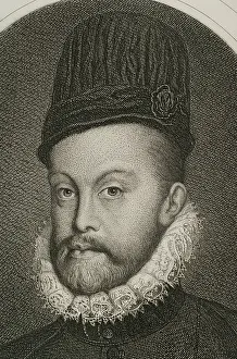 Philip II, (1527-1598), King of Spain (1556-1598), 1879. Detail. Creators: Magin Pujadas, Alphonse Charles Masson