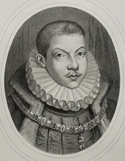Philip III (1578-1621), King of Spain (1598-1621) and also, as Philip II, King of Portugal... 1879. Creators: Alphonse Charles Masson, Magin Pujadas