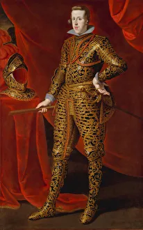 Philip Iv Prints: Philip IV (1605-1665) in Parade Armor, ca. 1628. Creator: Gaspar de Crayer