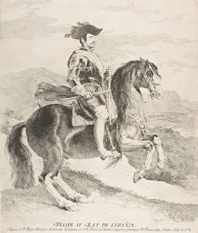 Goya Collection: Philip IV on horseback, after Velazquez, 1778. Creator: Francisco Goya