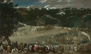 Philip Iv Gallery: Philip IV hunting Wild Boar (La Tela Real), c. 1632-1637. Artist: Velazquez, Diego (1599-1660)