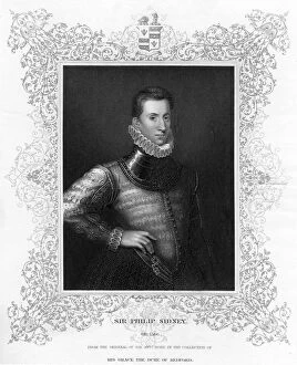 Antonis Gallery: Philip Sidney, 16th century English soldier, statesman, poet, and patron of poets, c1840