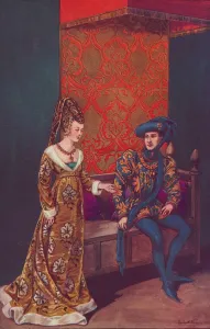 Philippe Le Bon, Duke of Burgundy and Isabelle of Portugal, 1440-1445, 1926. Artist: Herbert Norris Philippe Le Bon, Duke of Burgundy and Isabelle of Portugal, 1440-1445, 1926. Artist: Herbert Norris