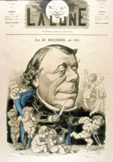 Andre Gill Collection: Philippe Ricord, French surgeon and venereologist, 1867. Artist: Andre Gill