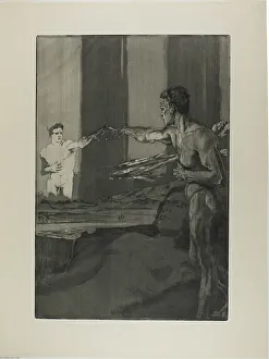 Connection Prints: Philosopher, plate three from One Death, Part II, c. 1889. Creator: Max Klinger