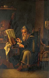 Studying Prints: A philosopher reading, c1680s. Creator: Follower of David Teniers II