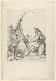 Trumpet Gallery: The Philosopher, from the Scherzi, ca. 1740. Creator: Giovanni Battista Tiepolo