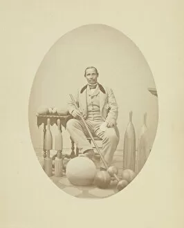 Photograph of Aaron Molyneaux Hewlett, gymnasium coach of Harvard University, 1859-1871