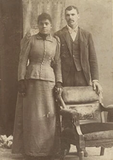 Gelatin Silver Prints Collection: Photograph of an African-American couple standing behind a chair, ca. 1890