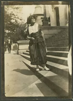 Photograph album page with three photographs of women in Tulsa, Oklahoma, 1920s