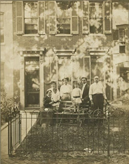 Portraits Gallery: Photograph of Dr. William H. Conner and family outside their home, ca. 1910