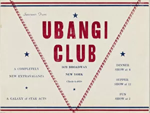 Photograph folder from the Ubangi Club, ca. 1942. Creator: Unknown