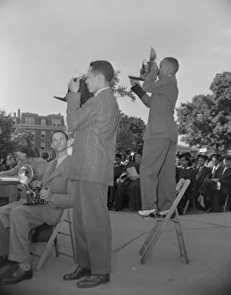 Ceremony Collection: Photographers from the Negro press at Howard University commencement... Washington, D.C, 1942
