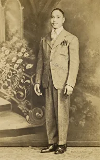 Photographic postcard of an unidentified man in a suit, 1926-1940s. Creator: Unknown Photographic postcard of an unidentified man in a suit, 1926-1940s. Creator: Unknown