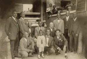 Black Lives Matter Prints: Photographic print of men gathered for State Funeral Directors meeting, 1926