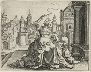 Crawling Prints: Phyllis and Aristotle, c. 1545. Creator: Hans Brosamer