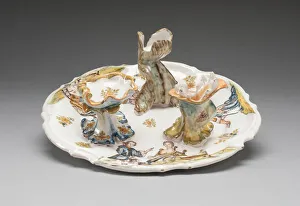 Faience Gallery: Physicians Tray, Alcora, c. 1760. Creator: Alcora Ceramic Factory