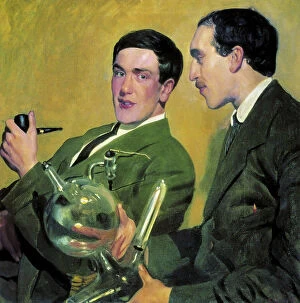 Images Dated 22nd February 2011: The physicists Pyotr Kapitsa (1894-1984) and Nikolay Semyonov (1896-1986), 1921