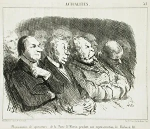 Facial Expressions Prints: Physionomies de spectateurs de la Porte St-Martin... 1852. Creator: Honore Daumier
