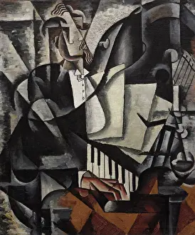 The Pianist, 1915. Creator: Popova, Lyubov Sergeyevna (1889-1924)